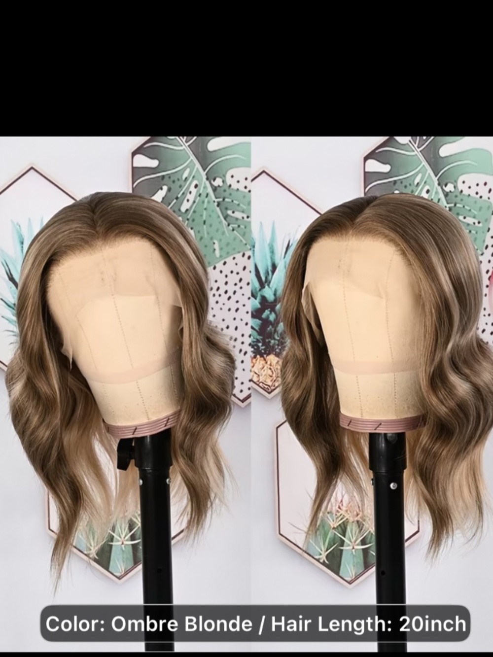 A 20-Inch, Density, Glueless Lace Front Wig Featuring Free Parting, Ash Blonde.